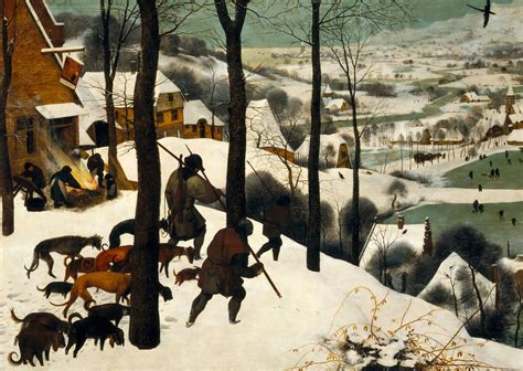 The Hunters in the Snow - Renowned Renaissance Landscape Painting Depicting a Chilly Winter Scene!